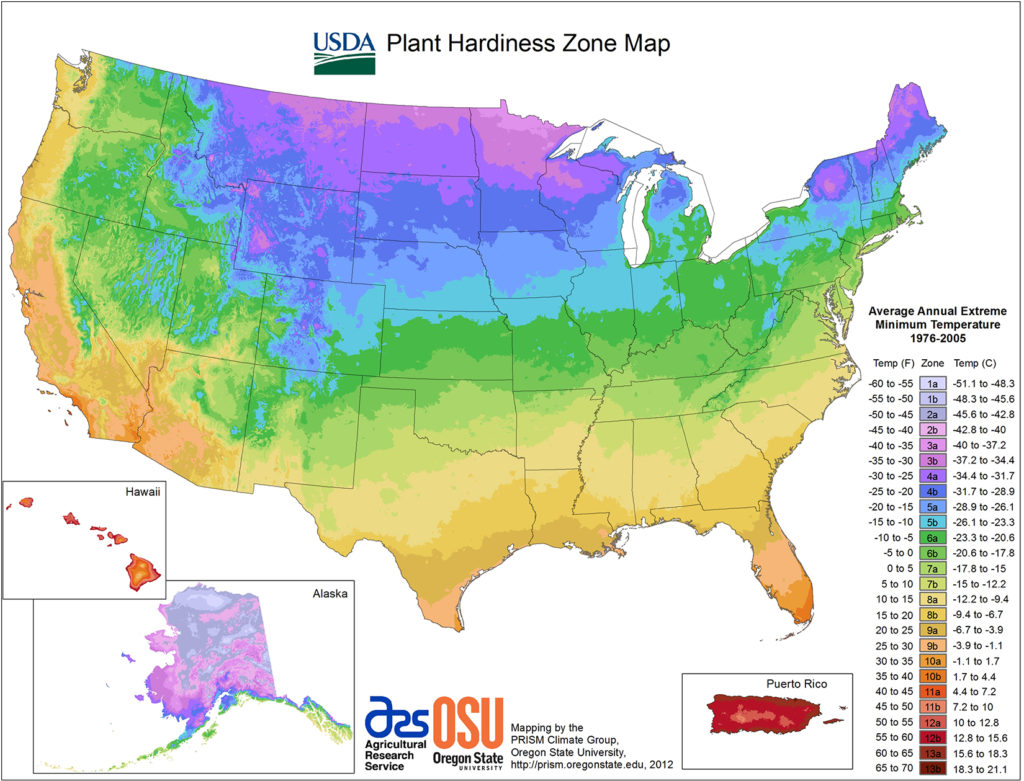2012 USDA Plant Hardiness Zone Map